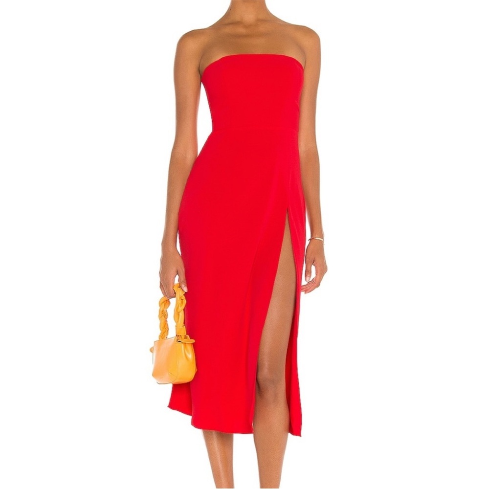 Amanda Uprichard Mandy Dress in Lipstick